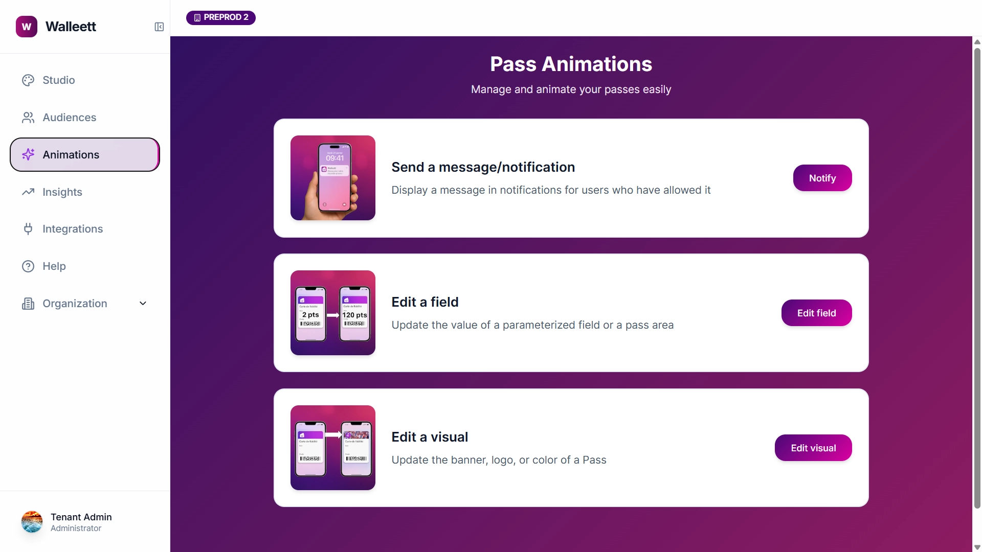Walleett - Pass campaigns with push notifications and geolocation