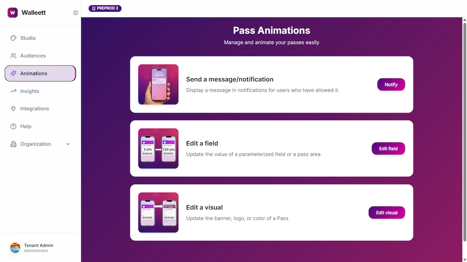 Walleett - Pass campaigns with push notifications and geolocation