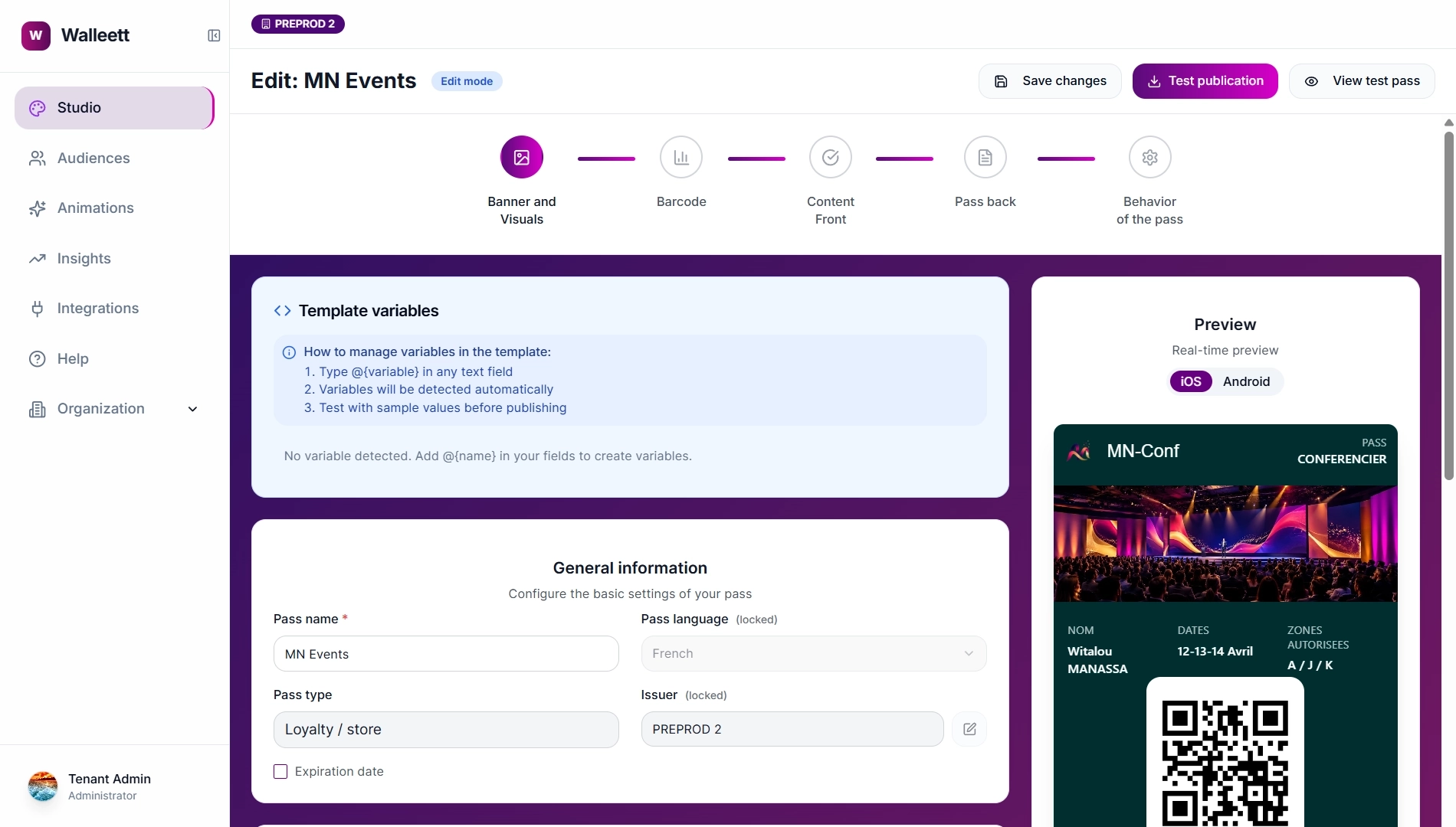 Walleett Studio - No-code editor for Apple Wallet and Google Wallet passes